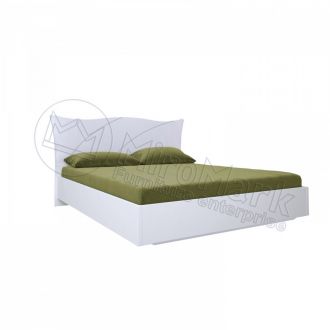 Богема Кровать 160 мягкая спинка с подъемником Белый глянец Миромарк