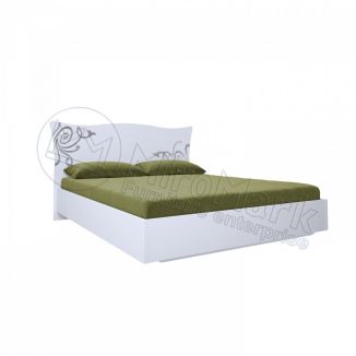 Богема Кровать 160 с подъемником Белый глянец Миромарк