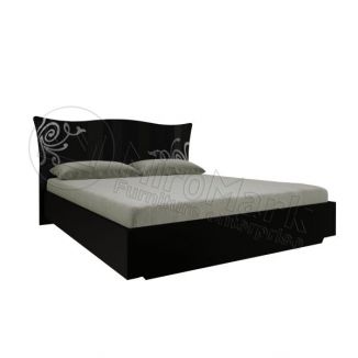 Богема Кровать 160 с подъемником Черный глянец Миромарк