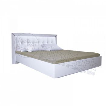 Белла Кровать 180 Профиль и мягкая спинка с подъемником Белый глянец Миромарк