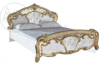 Ева Кровать 160  мягкая вставка без каркаса Белый - Золото Миромарк