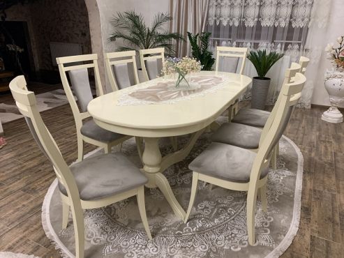 Стол Эдельвейс 160х90+40 + Стул Маркиз фотография