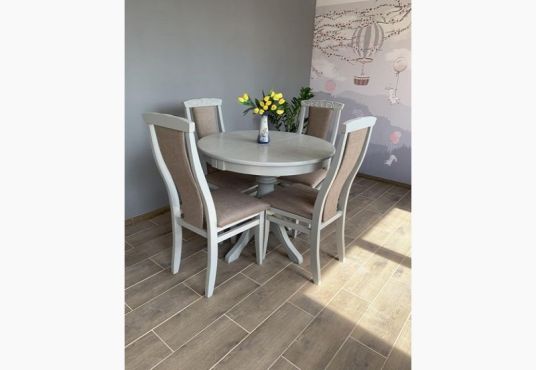 Стіл Едельвейс круглий D=90+30 + Стілець Марек фотографія