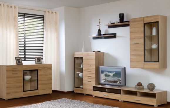 Вушер дуб Сонома / черный глянец Гербор фотография