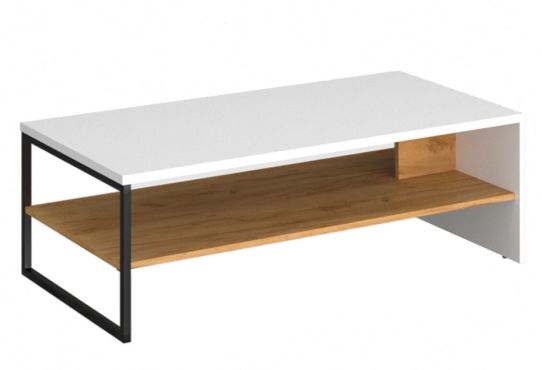 Сантес Столик журнальний білий/дуб крафт золотий ВМВ Холдинг фотографія