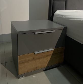 Лінц Тумба приліжкова 2 шх. Сірий шифер/дуб вотан Міромарк фотографія