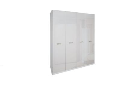 Белла Шкаф 4 дв. без зеркала Белый глянец Миромарк фотография