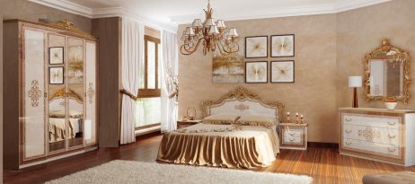 Дженнифер Спальня со шкафом 4 дв. Радика беж Миромарк фотография