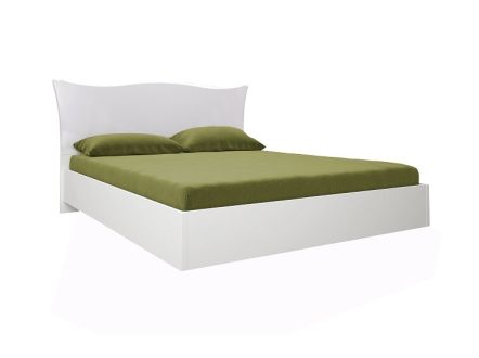 Богема Ліжко 180 м'яка спинка з підйомником  Білий глянець Міромарк фотографія