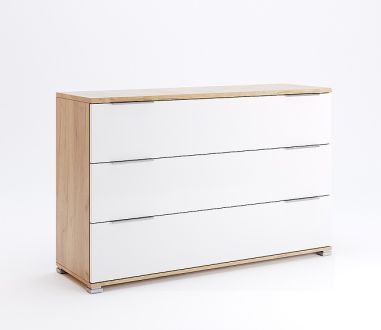 Асті Комод 3 шх. Дуб крафт/білий глянець Міромарк фотографія