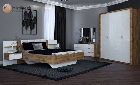 Асти Дуб крафт/белый глянец Миромарк фотография