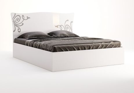 Богема Кровать 160 без каркаса Белый глянец Миромарк фотография