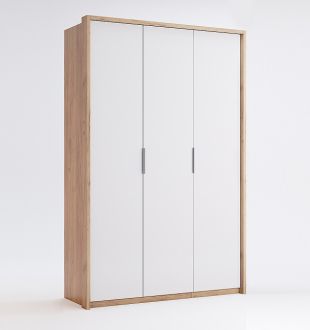 Асти Шкаф 3 дв.без дз. Дуб крафт / белый глянец Миромарк фотография