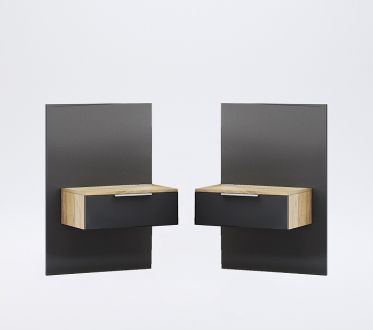 Луна Тумби приліжкові приставні (2 шт.) Дуб крафт/земля Міромарк фотографія