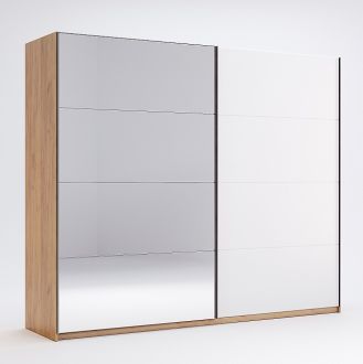 Асти Шкаф-купе 2,5 Зеркало/белый глянец Миромарк фотография