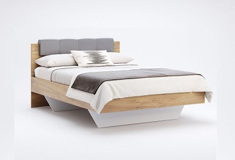 Рамона Кровать 140 мягкая спинка Дуб крафт/земля Миромарк фотография