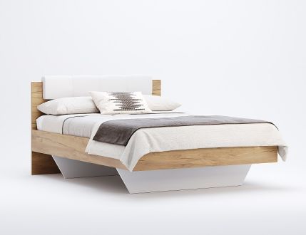 Асти Кровать 140 мягкая спинка Дуб крафт/земля Миромарк фотография