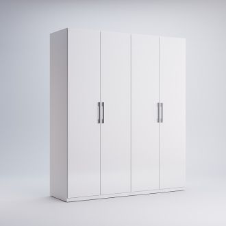 Фэмили Шкаф 4 дв. без зеркал белый глянец Миромарк фотография