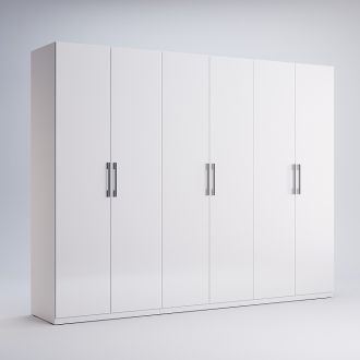 Фэмили Шкаф 6 дв. без зеркал белый глянец Миромарк фотография