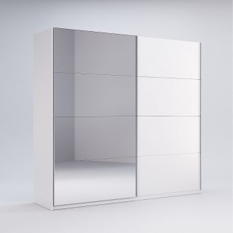 Фэмили Шкаф-купе 2,0 зеркало / белый глянец Миромарк фотография