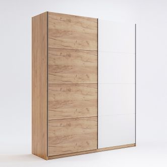 Асти Шкаф-купе 1,5 Дуб крафт/белый глянец Миромарк фотография