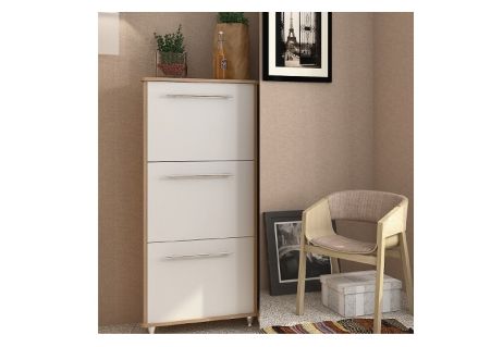 Ніагара Тумба під взуття дуб сонома/білий Сокме фотографія