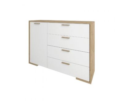 Франческа Комод 1Д/4Ш дуб вотан/білий Сокме фотографія