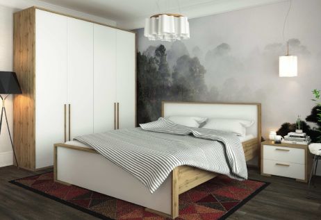 Франческа Комплект спальни 1 дуб вотан/белый Сокме фотография