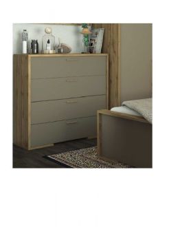 Франческа Комод 4Ш дуб вотан/латте Сокме фотографія