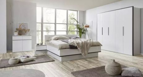 Лука Спальня білий глянець/антрацит Міромарк фотографія