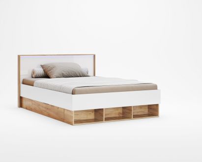 Асти Кровать 140 с ящиками Дуб крафт/земля Миромарк фотография