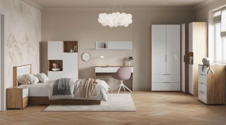 Асті Дитяча 1 Дуб крафт/білий глянець фотографія