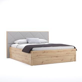 Реймонд Кровать 180 мягкая спинка с ящиками без каркаса Дуб артизан/Белый глянец Миромарк фотография