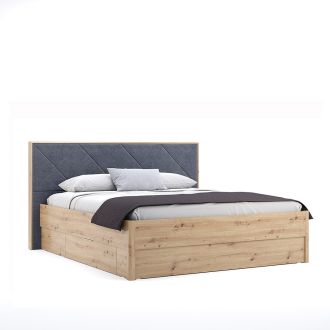 Реймонд Кровать 180 мягкая спинка с ящиками без каркаса Дуб артизан/Антрацит Миромарк фотография