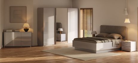 Мегі Спальня глянець сірий шиншила Міромарк фотографія