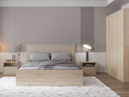 Брус Спальня дуб сонома/ німфея альба Гербор фотографія