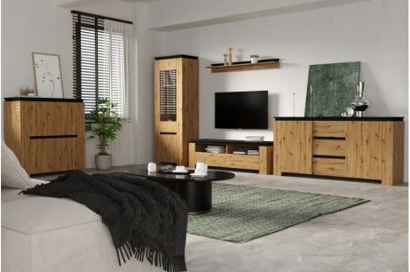 Томас Гостиная дуб артизан/черный Гербор фотография