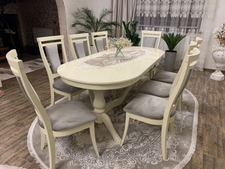 Стол Эдельвейс 160х90+40 + Стул Маркиз фотография