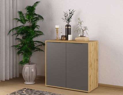 Нітро Комод 2Д дуб вотан/сірий графіт Сокме фотографія