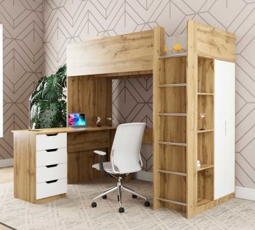 Кроватка-чердак детская Binky ДЮС33 (МДФ) фотография