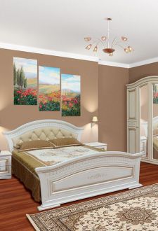 Николь патина Кровать 2-сп (1,8) с мягким быльцем Свит Меблив фотография