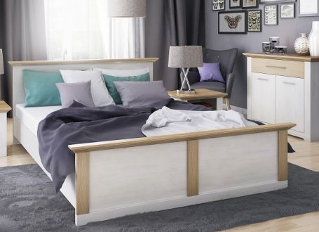 Арсал Кровать LOZE 160 (каркас) сосна норвежская/дуб каменный ВМВ Холдинг фотография