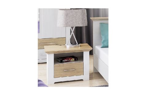 Арсал Тумба прикроватная SZFK 1S сосна норвежская/дуб каменный ВМВ Холдинг фотография