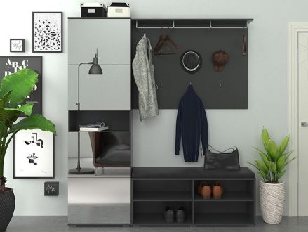 Крокус Передпокій  з дзеркалом  антрацит ВМВ Холдинг фотографія