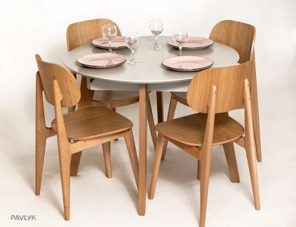 Стол Марс D=100 + стул Лула фотография