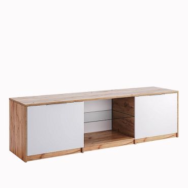 Асті Тумба ТВ Дуб крафт/білий глянець Міромарк фотографія