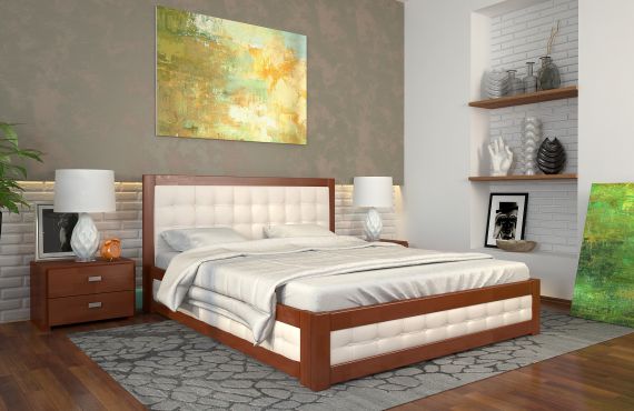 Рената М Кровать 160х200 с подъемным механизмом бук Арбор Древ фотография