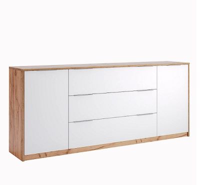 Асти Комод 2дв. 3шх. 2.0м Дуб крафт / белый глянец Миромарк фотография