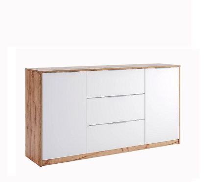 Асті Комод 2дв. 3шх. 1.6м Дуб крафт/білий глянець Міромарк фотографія